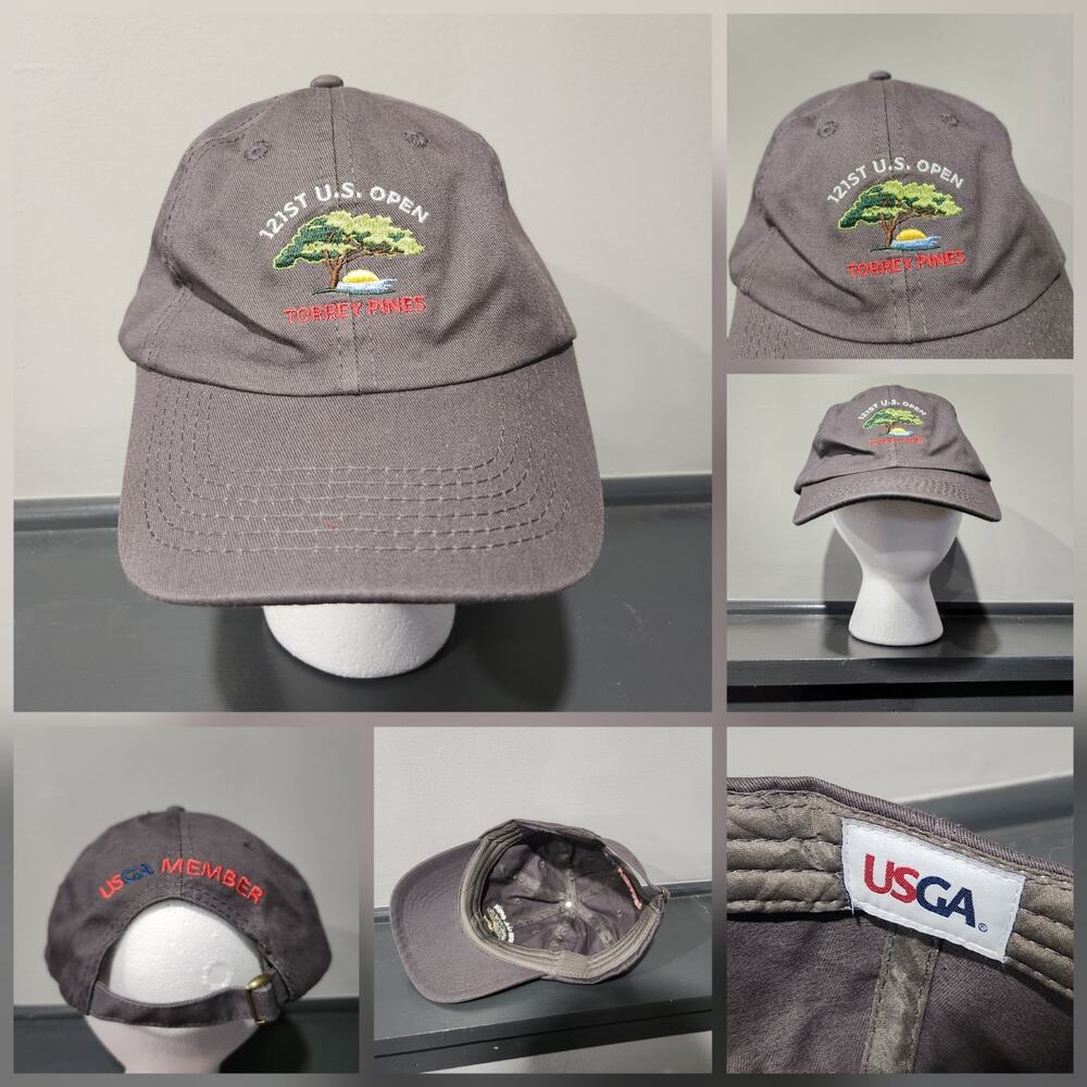 121st US Open Torrey Pines Golfs Gray USGA Adjustable Baseball Cap Hat‎